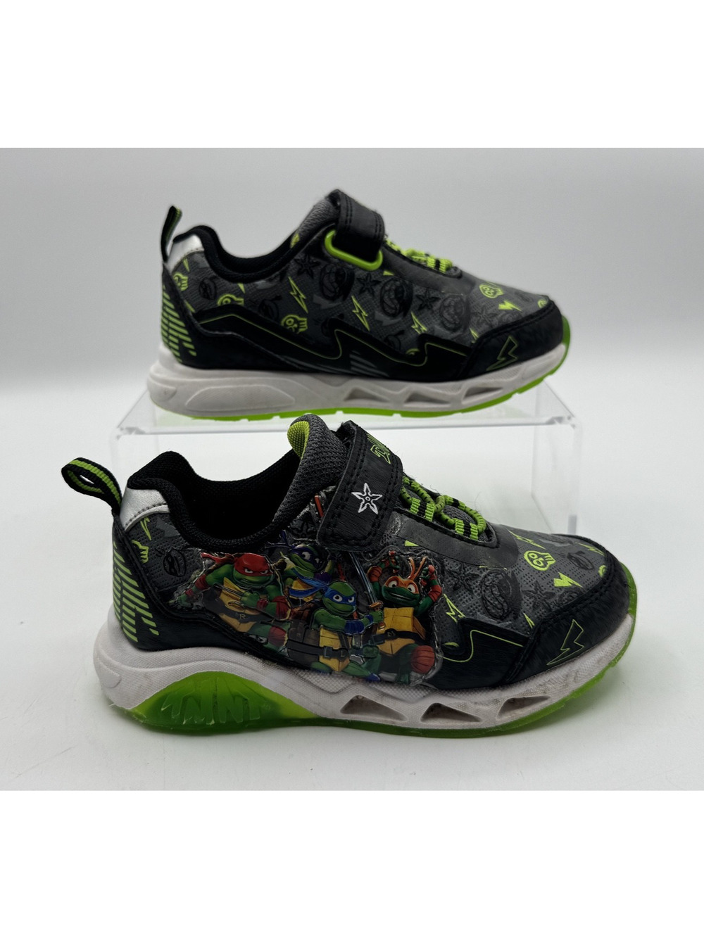 Teenage Mutant Ninja Turtles Kids Shoes Green/Black TMNT Light-Up Shoes, Size 10